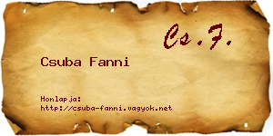 Csuba Fanni névjegykártya